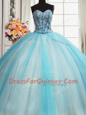 Glamorous Sleeveless Beading and Ruffles Lace Up Sweet 16 Quinceanera Dress