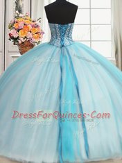 Glamorous Sleeveless Beading and Ruffles Lace Up Sweet 16 Quinceanera Dress