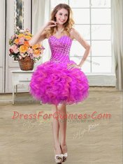 Low Price Four Piece Multi-color Lace Up Sweetheart Beading and Ruffles Sweet 16 Dress Organza Sleeveless