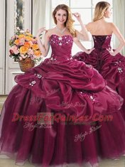 Sleeveless Appliques and Pick Ups Lace Up 15th Birthday Dress