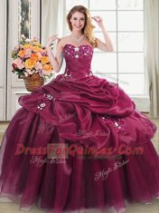 Sleeveless Appliques and Pick Ups Lace Up 15th Birthday Dress