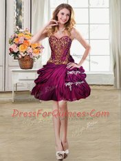 Four Piece Sleeveless Beading and Appliques and Pick Ups Lace Up Quinceanera Gowns