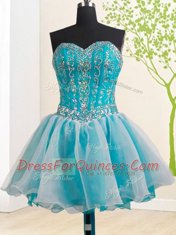 Three Piece White Ball Gown Prom Dress Military Ball and Sweet 16 and Quinceanera and For with Beading and Ruffles Sweetheart Sleeveless Brush Train Lace Up