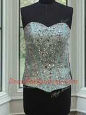 Fabulous Three Piece Apple Green Ball Gowns Tulle Sweetheart Sleeveless Beading Floor Length Lace Up Quinceanera Dress