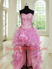 Designer Four Piece Multi-color Sweet 16 Dress Military Ball and Sweet 16 and Quinceanera and For with Beading and Ruffles Sweetheart Sleeveless Lace Up