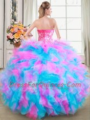 Custom Made Floor Length Multi-color Quinceanera Dresses Sweetheart Sleeveless Zipper
