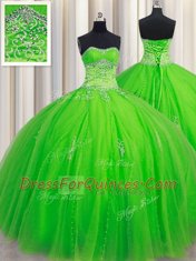 Fitting Sweetheart Sleeveless Lace Up 15th Birthday Dress Tulle