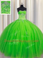 Fitting Sweetheart Sleeveless Lace Up 15th Birthday Dress Tulle