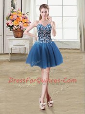 Adorable Three Piece Teal Lace Up Vestidos de Quinceanera Beading Sleeveless Floor Length