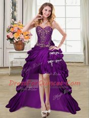 Wonderful Sleeveless Beading and Appliques and Pick Ups Lace Up Prom Gown
