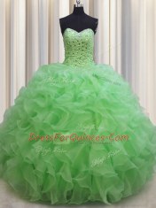 Exceptional Quinceanera Dress Military Ball and Sweet 16 and Quinceanera and For with Beading and Ruffles Sweetheart Sleeveless Lace Up