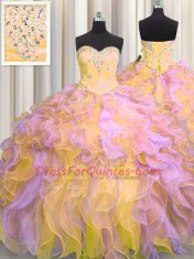 Smart Multi-color Sleeveless Organza Lace Up Quinceanera Dresses for Military Ball and Sweet 16 and Quinceanera Smart Multi-color Sleeveless Organza Lace Up Quinceanera Dresses for Military Ball and Sweet 16 and Quinceanera