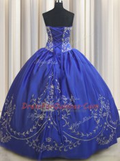 Chiffon Sleeveless Floor Length Quinceanera Gown and Beading and Embroidery