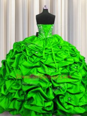 Wonderful Sequins Sleeveless Floor Length Beading and Embroidery and Ruffles and Pick Ups Lace Up Quince Ball Gowns