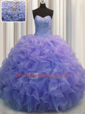 Super Floor Length Blue Sweet 16 Dresses Sweetheart Sleeveless Lace Up