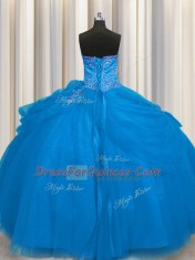 Glamorous Really Puffy Sweetheart Sleeveless Tulle Quinceanera Gown Beading Lace Up
