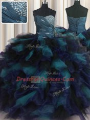 Excellent Sleeveless Beading and Ruffles Lace Up Sweet 16 Quinceanera Dress