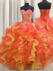 Fantastic Floor Length Multi-color Quinceanera Dresses Sweetheart Sleeveless Lace Up