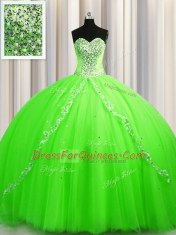Lace Up Sweet 16 Dresses for Military Ball and Sweet 16 and Quinceanera with Beading Brush Train