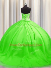 Lace Up Sweet 16 Dresses for Military Ball and Sweet 16 and Quinceanera with Beading Brush Train