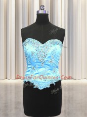 Luxurious Three Piece Floor Length Ball Gowns Sleeveless Multi-color Quinceanera Dress Lace Up