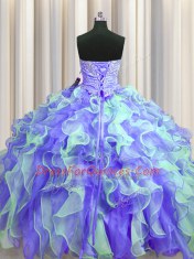 Floor Length Multi-color Vestidos de Quinceanera Sweetheart Sleeveless Lace Up