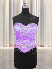 Luxury Three Piece Floor Length Lace Up Sweet 16 Quinceanera Dress Multi-color for Military Ball and Sweet 16 and Quinceanera with Beading and Appliques