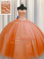 Admirable Puffy Skirt Sweetheart Sleeveless Tulle 15th Birthday Dress Beading Lace Up