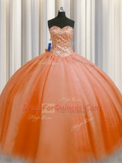 Admirable Puffy Skirt Sweetheart Sleeveless Tulle 15th Birthday Dress Beading Lace Up