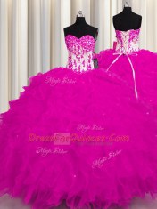Sweetheart Sleeveless Organza Sweet 16 Quinceanera Dress Appliques Lace Up