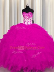 Sweetheart Sleeveless Organza Sweet 16 Quinceanera Dress Appliques Lace Up