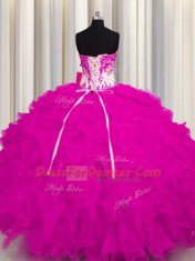 Sweetheart Sleeveless Organza Sweet 16 Quinceanera Dress Appliques Lace Up