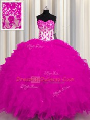 Sweetheart Sleeveless Organza Sweet 16 Quinceanera Dress Appliques Lace Up
