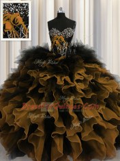 Cheap Multi-color Sleeveless Beading and Ruffles Floor Length Sweet 16 Quinceanera Dress