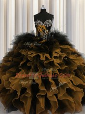 Cheap Multi-color Sleeveless Beading and Ruffles Floor Length Sweet 16 Quinceanera Dress