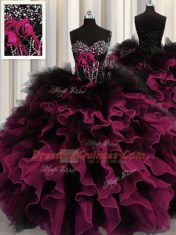 Most Popular Sleeveless Beading and Ruffles Lace Up Sweet 16 Quinceanera Dress