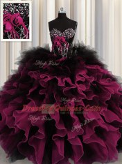 Most Popular Sleeveless Beading and Ruffles Lace Up Sweet 16 Quinceanera Dress