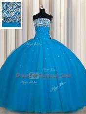 Really Puffy Floor Length Ball Gowns Sleeveless Teal 15 Quinceanera Dress Lace Up