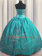 Sleeveless Lace Up Floor Length Beading and Embroidery Sweet 16 Dresses