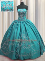 Sleeveless Lace Up Floor Length Beading and Embroidery Sweet 16 Dresses