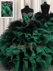 Hot Sale Multi-color Sleeveless Beading and Ruffles Floor Length Sweet 16 Dresses
