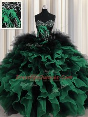 Hot Sale Multi-color Sleeveless Beading and Ruffles Floor Length Sweet 16 Dresses