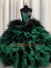 Hot Sale Multi-color Sleeveless Beading and Ruffles Floor Length Sweet 16 Dresses