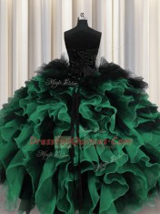 Hot Sale Multi-color Sleeveless Beading and Ruffles Floor Length Sweet 16 Dresses