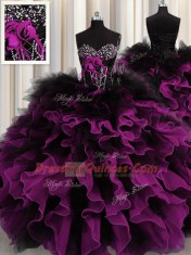 Sleeveless Beading and Ruffles Lace Up Quinceanera Gown