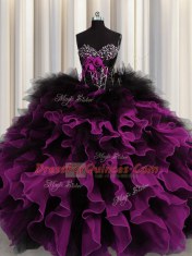 Sleeveless Beading and Ruffles Lace Up Quinceanera Gown