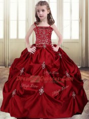 Most Popular Sleeveless Embroidery and Pick Ups Lace Up Quinceanera Dresses