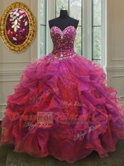 Stylish Multi-color Sleeveless Beading and Ruffles Floor Length Sweet 16 Quinceanera Dress