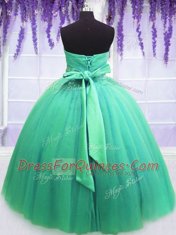 Fabulous Sweetheart Sleeveless Tulle Vestidos de Quinceanera Beading and Belt Lace Up
