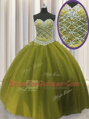 Fashion Sleeveless Lace Up Floor Length Beading Ball Gown Prom Dress